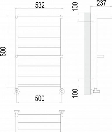 Анкона П8 500х800 Полотенцесушитель  TERMINUS Кстово - фото 3