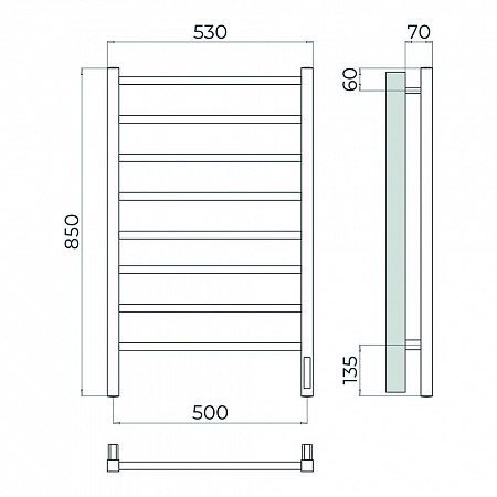 Ватикан П8 500х850 Электро (quick touch) Полотенцесушитель TERMINUS Сатин Кстово - фото 4 Ватикан П8 500х850 Электро (quick touch) Полотенцесушитель TERMINUS Сатин Кстово - фото 4
