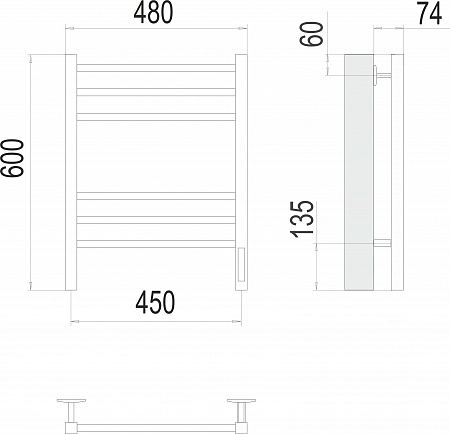 Ватикан П6 450х600 электро КС ЧЕРНЫЙ МУАР ( new встроен диммер) Полотенцесушитель TERMINUS Кстово - фото 3 Ватикан П6 450х600 электро КС ЧЕРНЫЙ МУАР ( new встроен диммер) Полотенцесушитель TERMINUS Кстово - фото 3