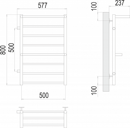 Аврора с 2-мя/п П8 500х800 бп500 слева Полотенцесушитель TERMINUS Кстово - фото 3 Аврора с 2-мя/п П8 500х800 бп500 слева Полотенцесушитель TERMINUS Кстово - фото 3
