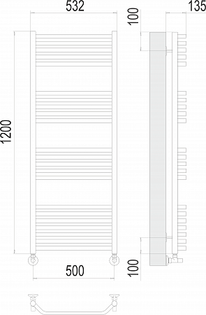 Виктория П22 500х1200 Полотенцесушитель  TERMINUS Кстово - фото 3