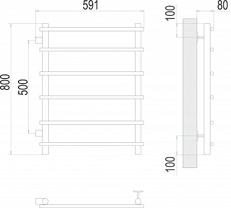 Квинта П6 500х800 бп500 Полотенцесушитель  TERMINUS Кстово - фото 3