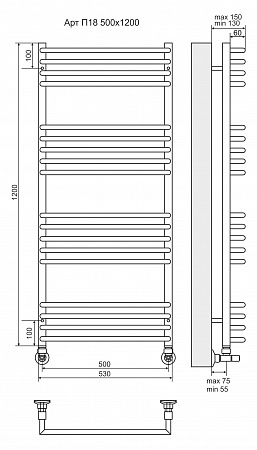 Арт П18 500х1200 Полотенцесушитель TERMINUS Кстово - фото 3 Арт П18 500х1200 Полотенцесушитель TERMINUS Кстово - фото 3