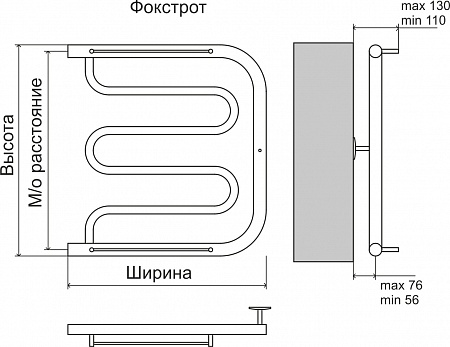 Фокстрот AISI 32х2 500х700 Полотенцесушитель  TERMINUS Кстово - фото 3