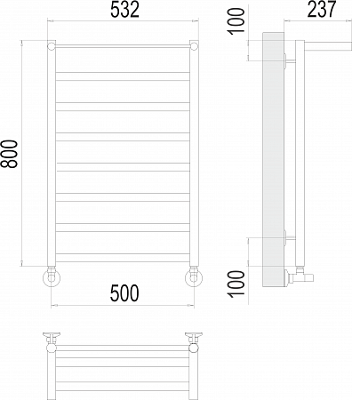 Хендрикс П8 500х800 Полотенцесушитель  TERMINUS Кстово - фото 3