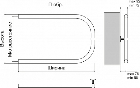 Эконом П-обр AISI 32х2 500х600 Полотенцесушитель  TERMINUS Кстово - фото 3