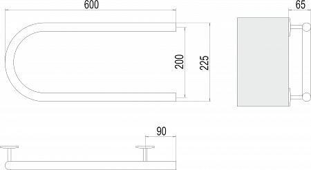 Электро 25 П-обр 600х200 Полотенцесушитель  TERMINUS Кстово - фото 3