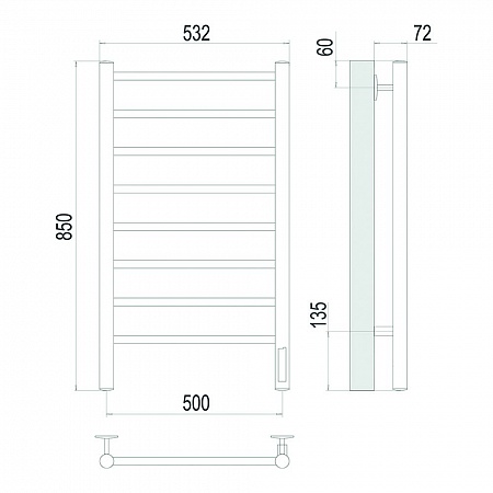 Аврора П8 500х850 Электро Полотенцесушитель TERMINUS Золото Кстово - фото 4 Аврора П8 500х850 Электро Полотенцесушитель TERMINUS Золото Кстово - фото 4