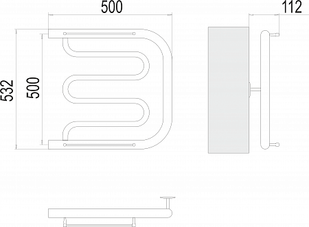 Фокстрот БШ 500х500 Полотенцесушитель  TERMINUS Кстово - фото 3